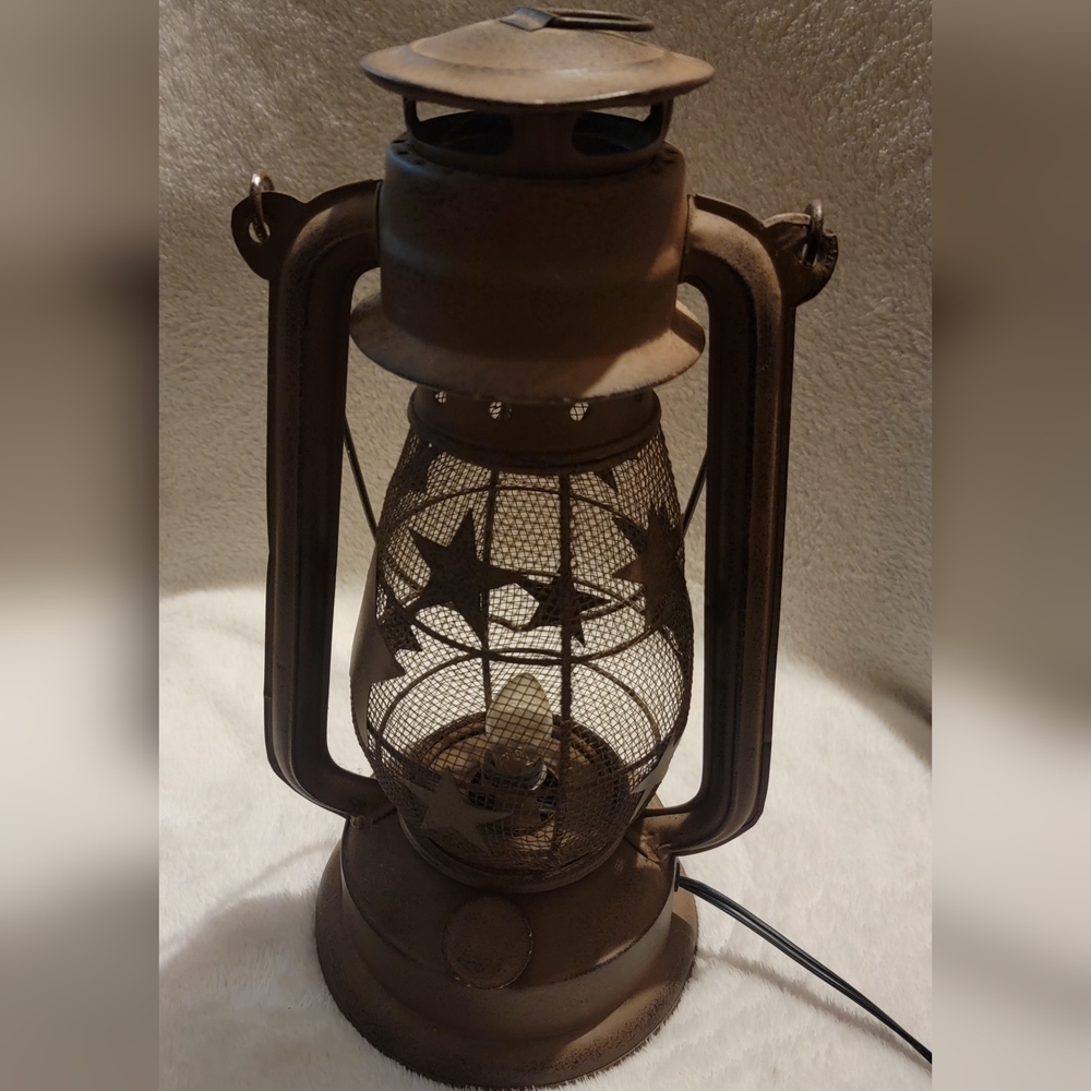 Rustic Lantern Lamp - Picture 3 of 3